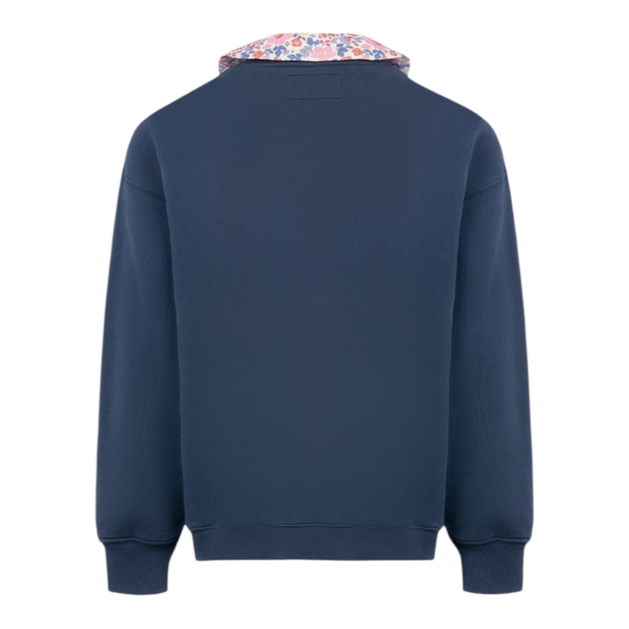 Saint Barth Felpa Chiusa Girocollo tinta unita con Logo Blu per Bambina 00622G BLU SAINT BARTH 
