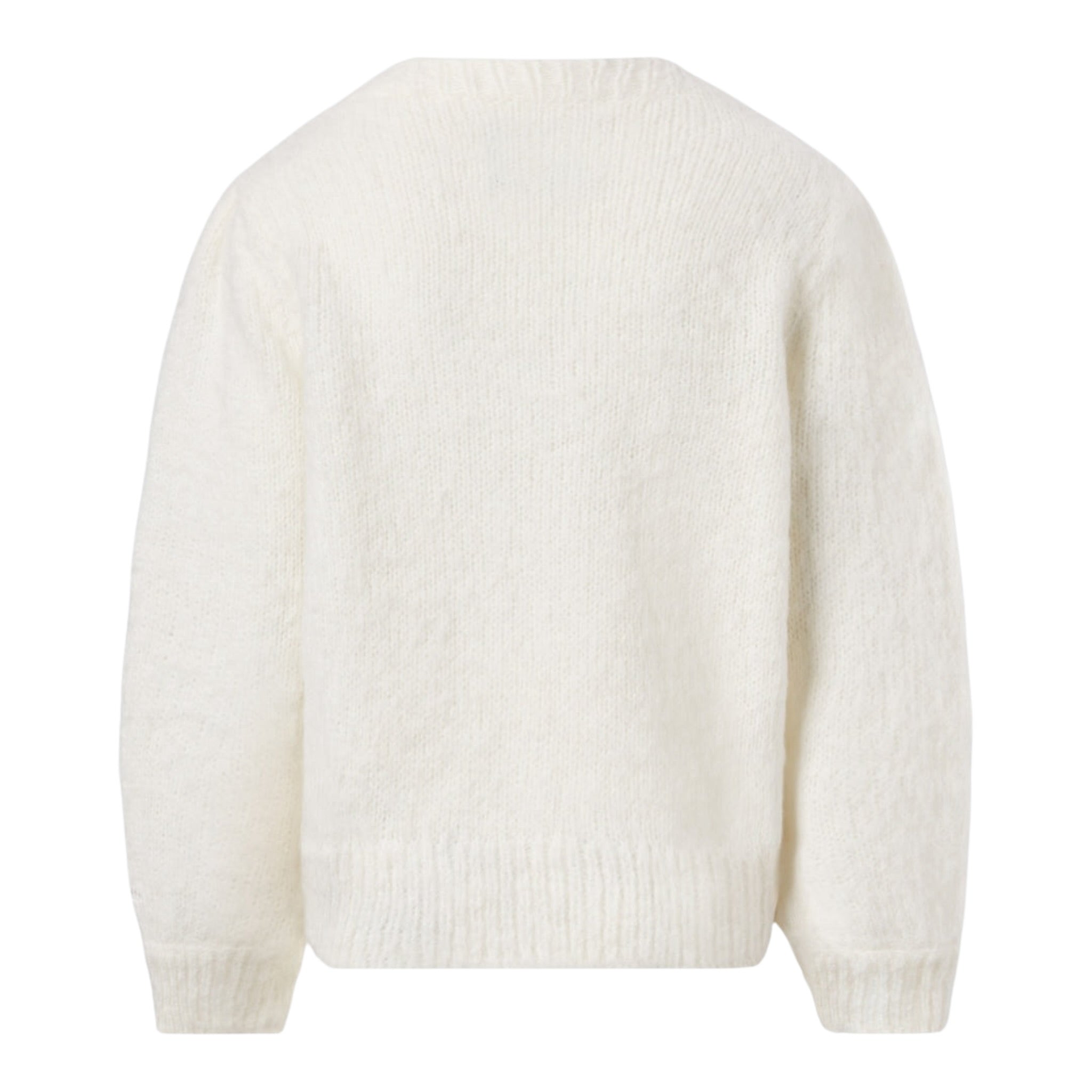 Saint Barth Maglia Girocollo tinta unita con Cuori Panna per Bambina 00783C PANNA SAINT BARTH 