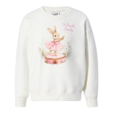 Saint Barth Felpa Chiusa Girocollo tinta unita con Logo Panna per Bambina 01053I PANNA SAINT BARTH 