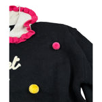 Saint Barth Maglia tinta unita con Colletto Nero per Bambina 01909G NERO SAINT BARTH 