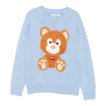 Saint Barth Maglia Giocollo tinta unita con Orso Azzurro per Bambino 01983I AZZURRO SAINT BARTH 