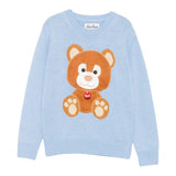 Saint Barth Maglia Giocollo tinta unita con Orso Azzurro per Bambino 01983I AZZURRO SAINT BARTH 