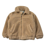 Saint Barth Pelliccia tinta unita con Zip E Stampa Cane Beige per Bambina ABELJR BEIGE SAINT BARTH 