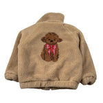 Saint Barth Pelliccia tinta unita con Zip E Stampa Cane Beige per Bambina ABELJR BEIGE SAINT BARTH 