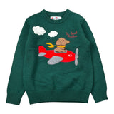 Saint Barth Maglia tinta unita con Stampa Verde per Bambino AIRLINE VERDE SAINT BARTH 