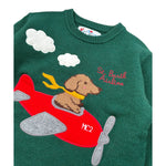 Saint Barth Maglia tinta unita con Stampa Verde per Bambino AIRLINE VERDE SAINT BARTH 