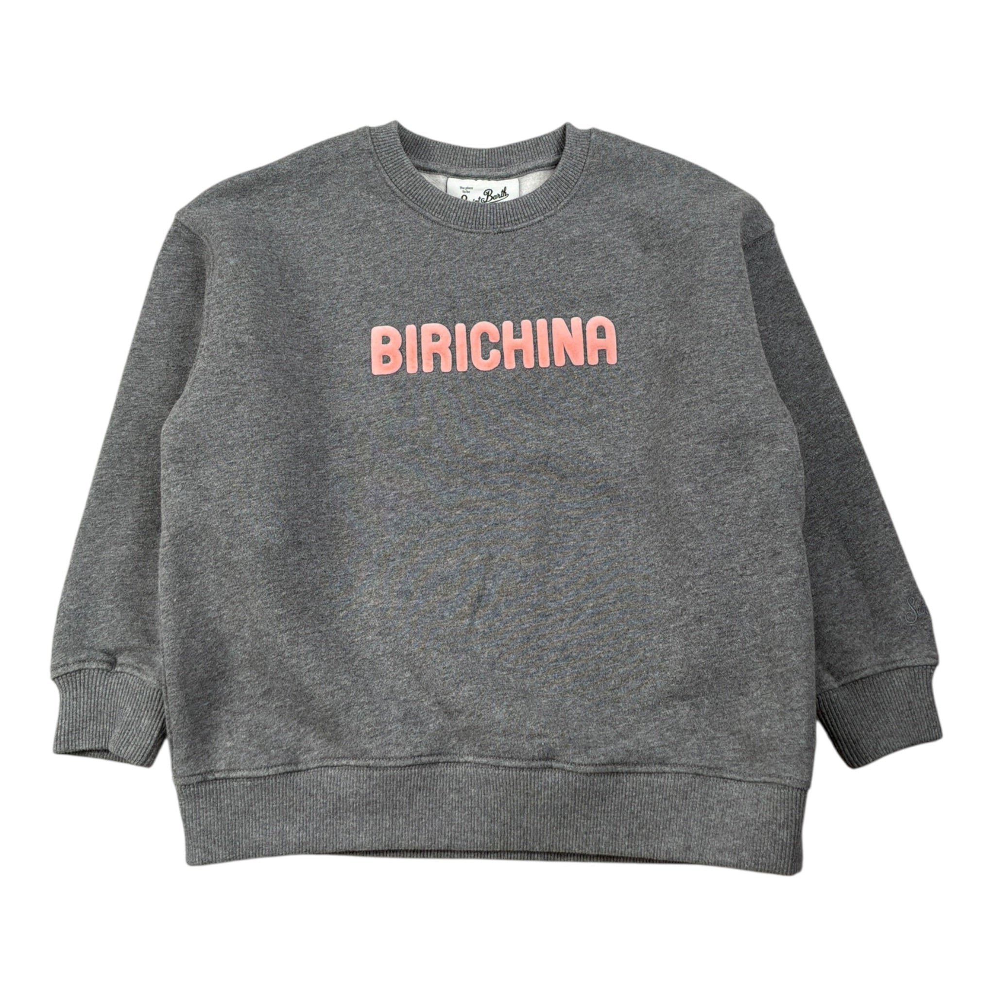 Saint Barth Felpa Girocollo tinta unita con Stampa Grigio per Bambina BRIONYB GRIGIO SAINT BARTH 