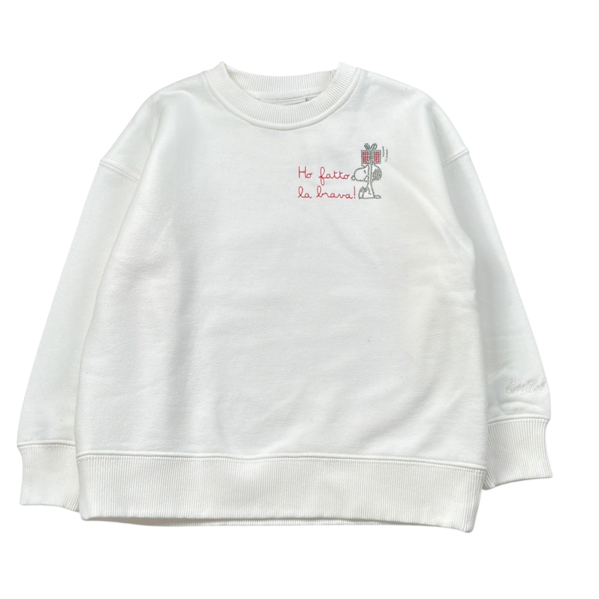 Saint Barth Felpa Girocollo tinta unita con Stampa Bianco per Bambina BRIONYSNOOPY BIANCO SAINT BARTH 