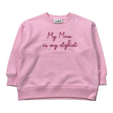 Saint Barth Felpa Chiusa Girocollo tinta unita con Stampa Rosa per Bambina BRIONYY ROSA SAINT BARTH 