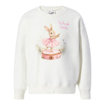 Saint Barth Felpa Chiusa Girocollo tinta unita con Stampa Bianco per Bambina BRN0002 BIANCO SAINT BARTH 