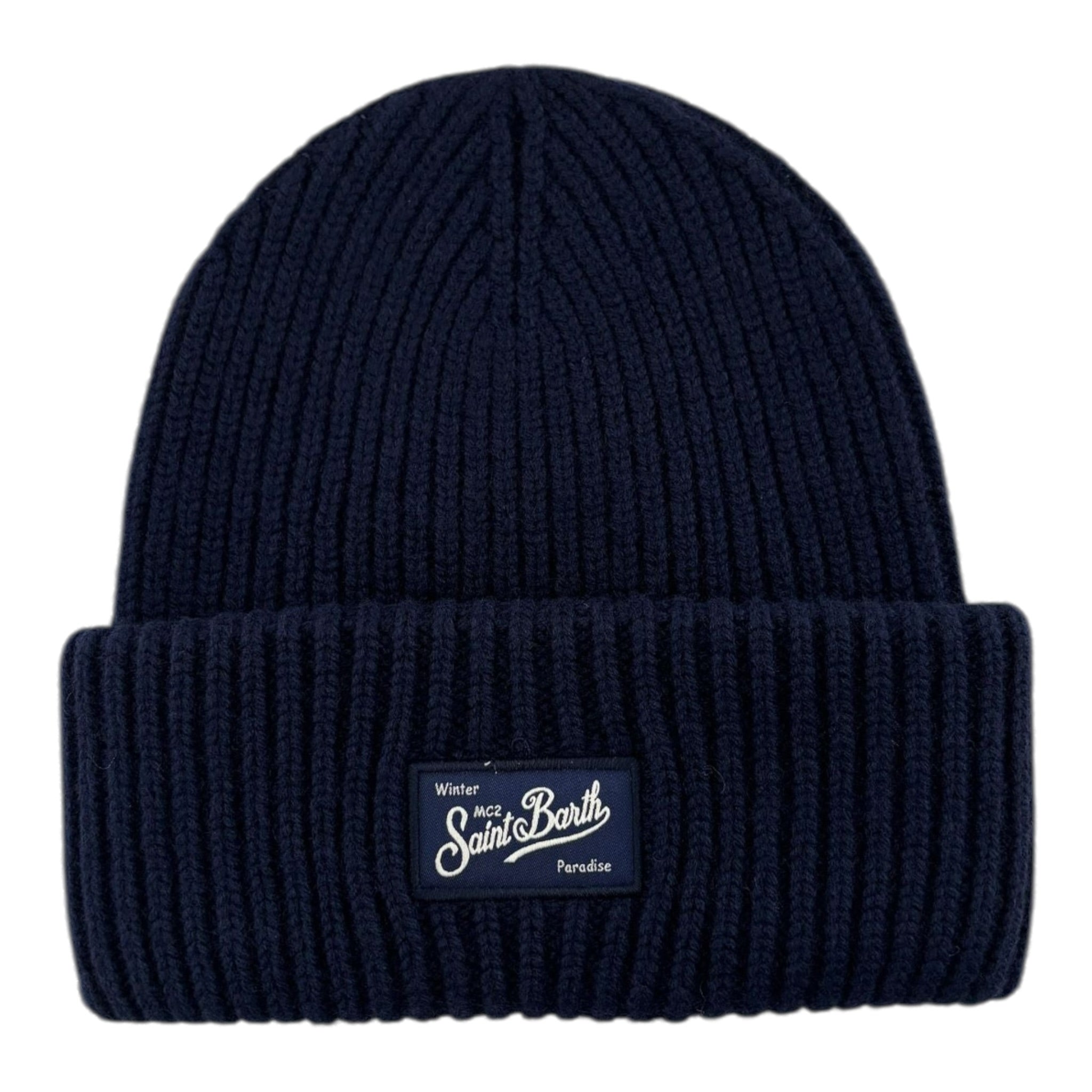Saint Barth Cappello tinta unita con Ricamo Blu per Bambino BRR0001O BLU SAINT BARTH 