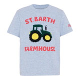 Saint Barth T-Shirt Girocollo tinta unita con Stampa Grigio per Bambino CAM00100864I GRIGIO SAINT BARTH 