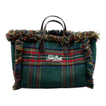 Saint Barth Borsa Bicolore con Fantasia Scozzese E Logo Verde per Bambina COL0003TAR VERDE SAINT BARTH 