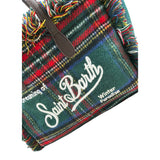 Saint Barth Borsa Bicolore con Fantasia Scozzese E Logo Verde per Bambina COL0003TAR VERDE SAINT BARTH 