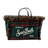 Saint Barth Borsa Bicolore con Fantasia Scozzese E Logo Verde per Bambina COL0003TAR VERDE SAINT BARTH 
