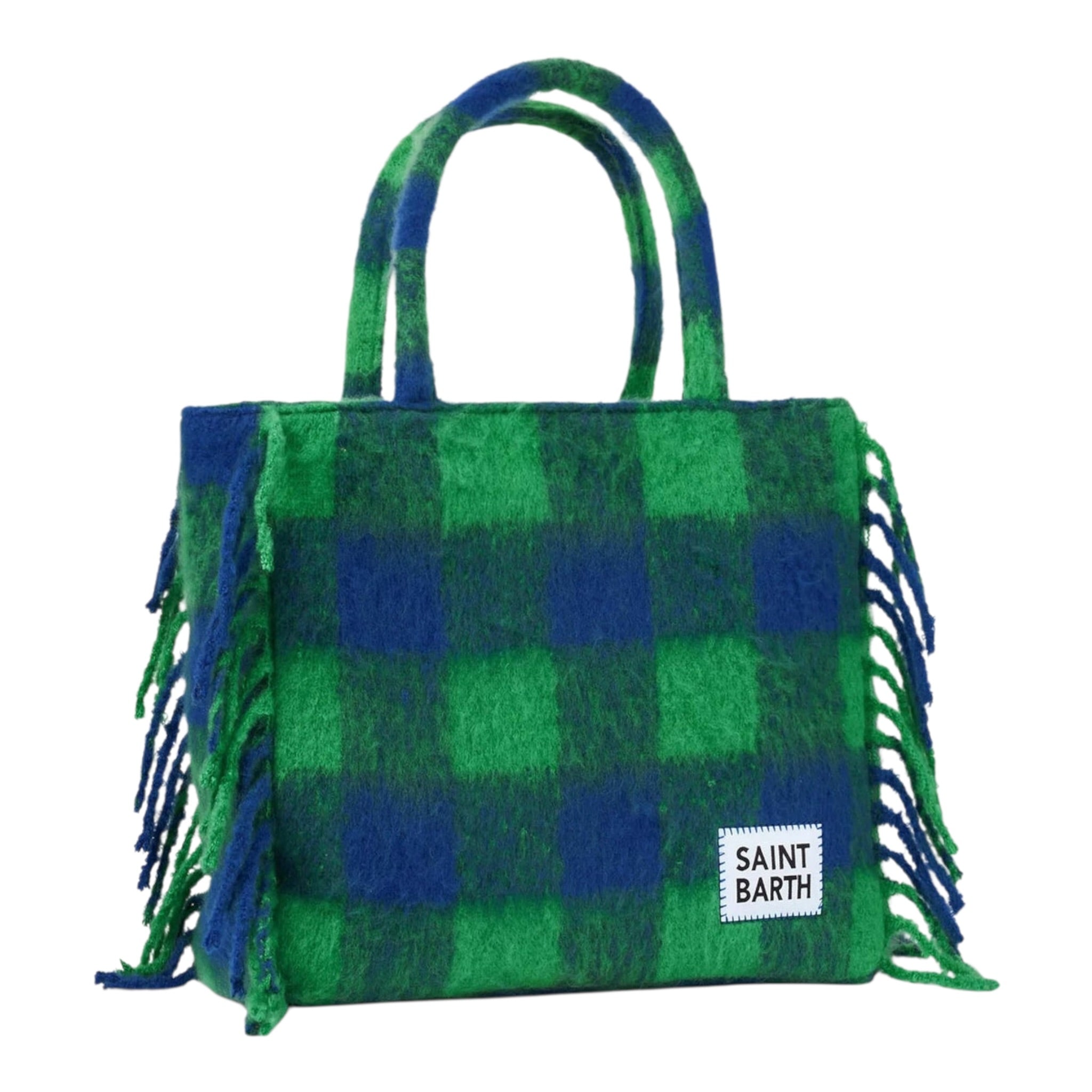 Saint Barth Borsa Bicolore con Frange Verde/Blu per Bambina COL VERDE/BLU SAINT BARTH 