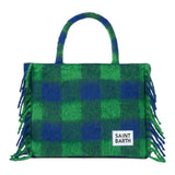 Saint Barth Borsa Bicolore con Frange Verde/Blu per Bambina COL VERDE/BLU SAINT BARTH 
