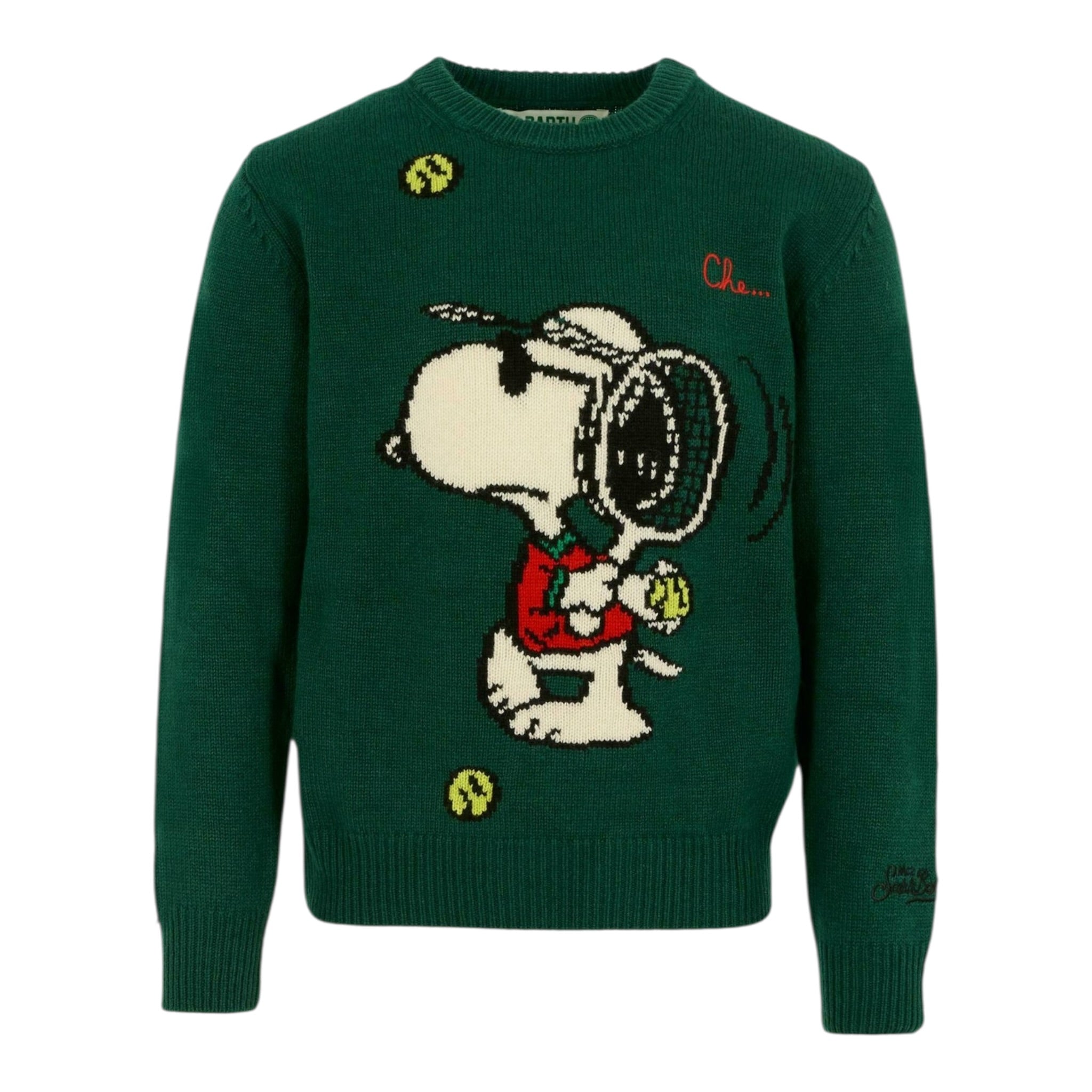 Saint Barth Maglia tinta unita con Stampa Verde per Neonato DOU000301729I VERDE SAINT BARTH 