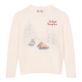 Saint Barth Maglia tinta unita con Stampa Panna per Bambina DOU0019 PANNA SAINT BARTH 