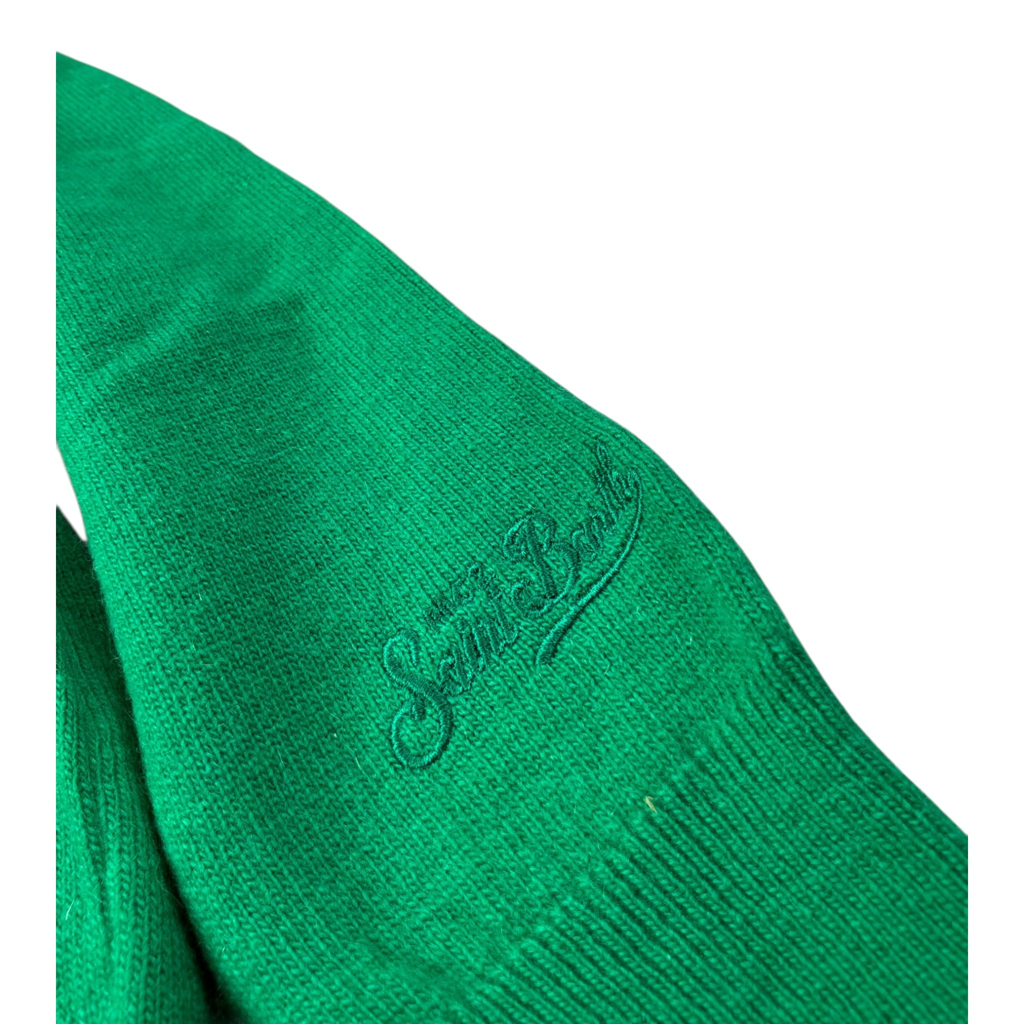 Saint Barth Maglia tinta unita con Stampa Verde per Bambino DOU00211 VERDE SAINT BARTH 