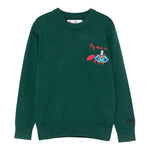 Saint Barth Maglia tinta unita con Ricamo Verde per Bambino DOU0021 VERDE SAINT BARTH 