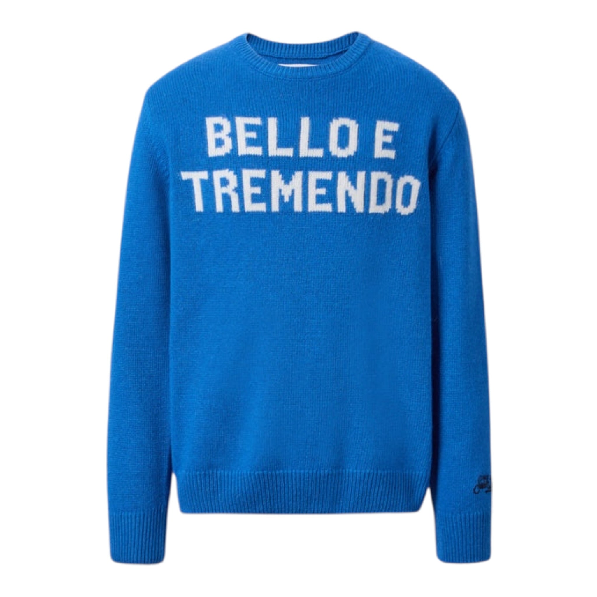 Saint Barth Maglia tinta unita con Ricamo Blu per Bambino DOUGLAS BLU SAINT BARTH 