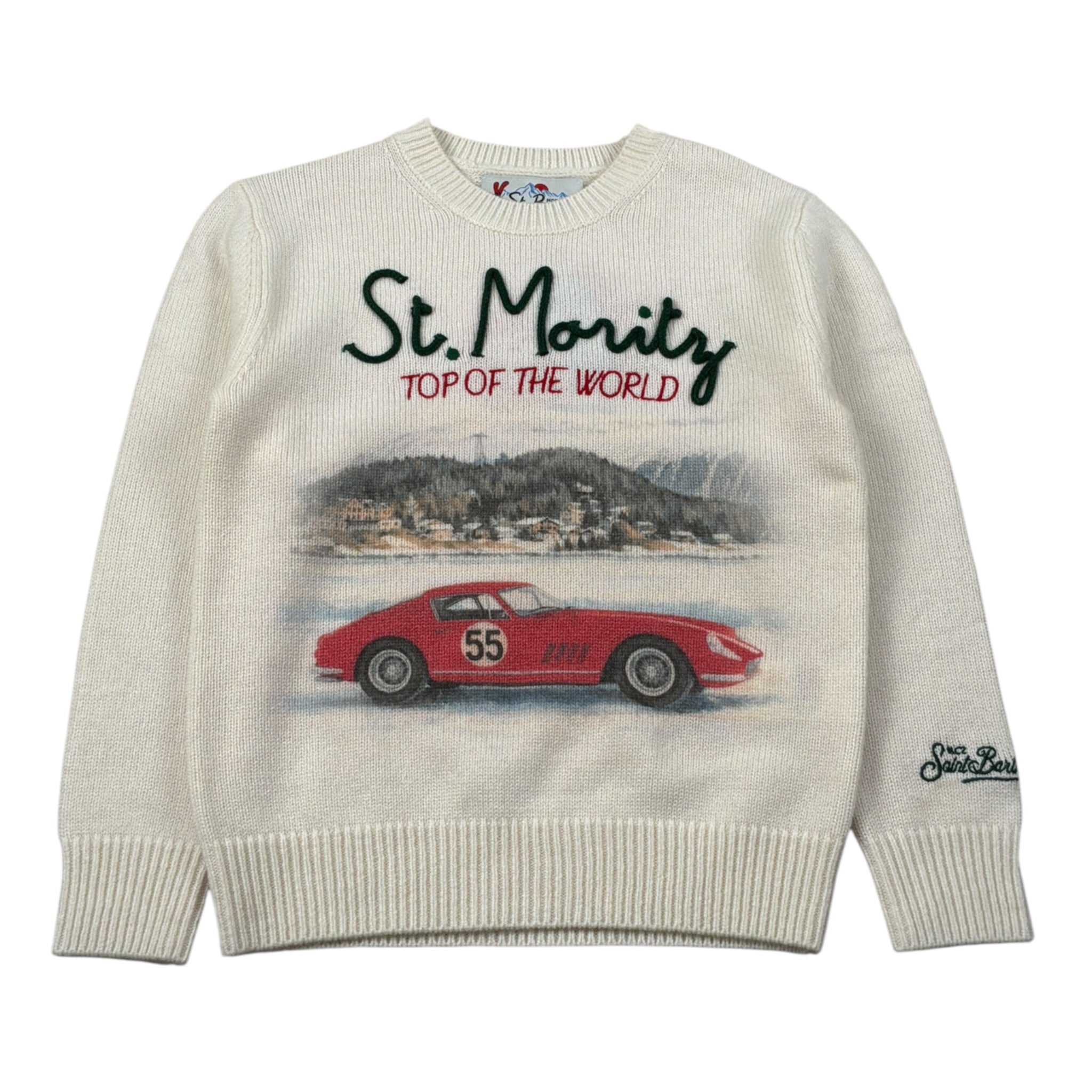 Saint Barth Maglia tinta unita con Stampa Panna per Bambino DOUGLASP PANNA SAINT BARTH 