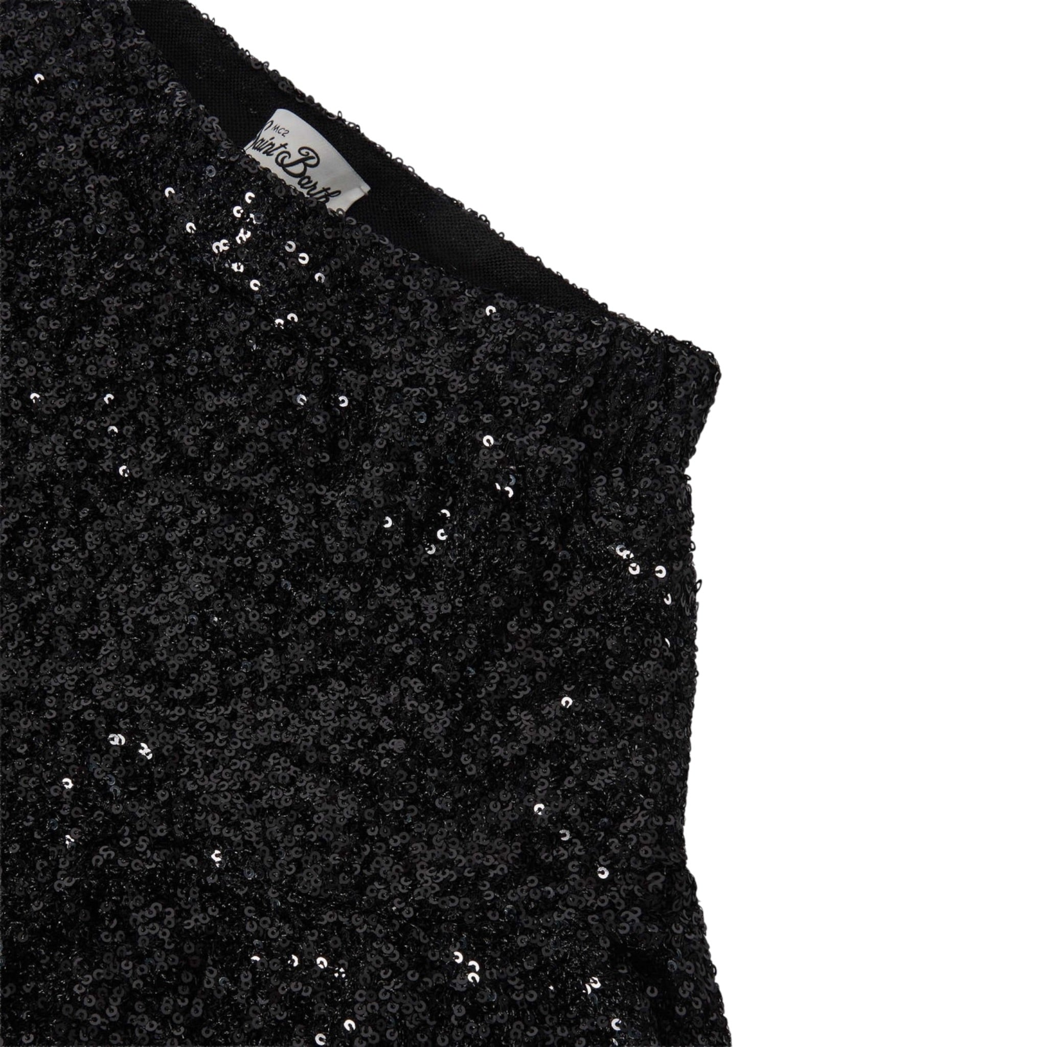 Saint Barth Gonna tinta unita con Paillettes Nero per Bambina EIV003 NERO SAINT BARTH 