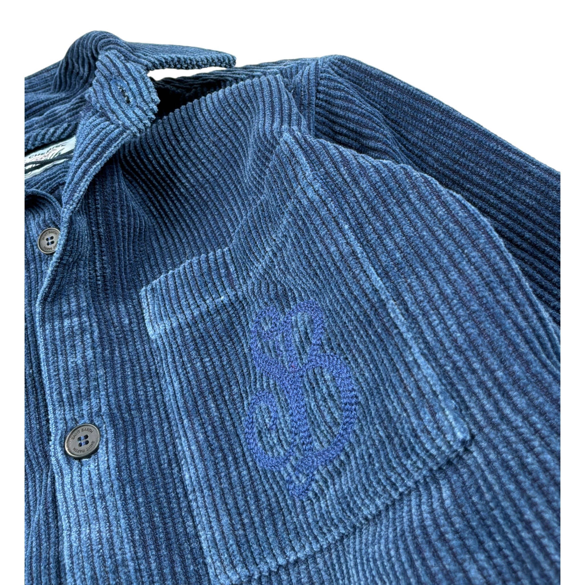 Saint Barth Camicia tinta unita In Velluto Blu per Bambino ELWOOD BLU SAINT BARTH 