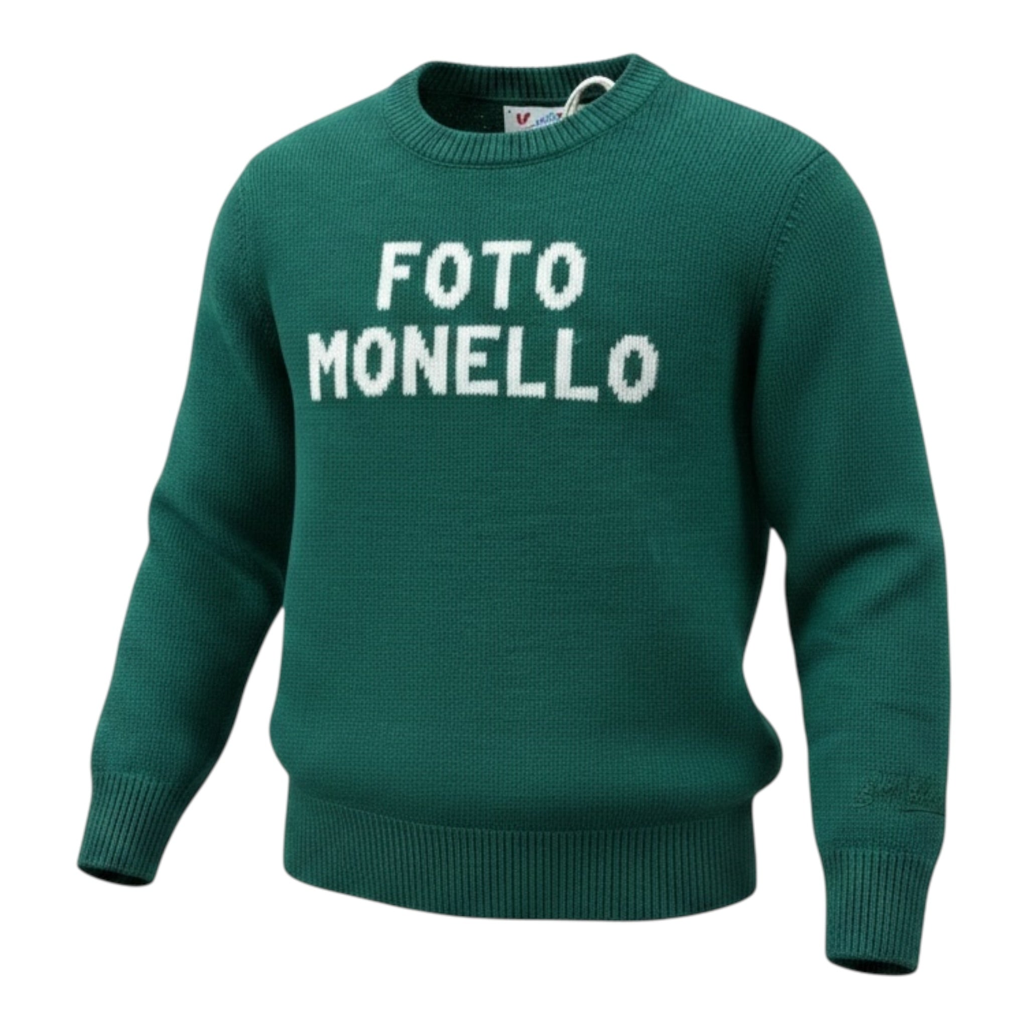 Saint Barth Maglia tinta unita con Stampa Verde per Bambino FOTOMONELLO VERDE SAINT BARTH 