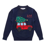 Saint Barth Maglia tinta unita con Stampa Blu per Bambino GLASS BLU SAINT BARTH 