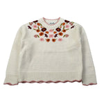 Saint Barth Maglia Girocollo tinta unita con Ricami Panna per Bambina GRETTA PANNA SAINT BARTH 