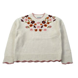Saint Barth Maglia Girocollo tinta unita con Ricami Panna per Bambina GRETTA PANNA SAINT BARTH 