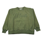 Saint Barth Felpa Chiusa Girocollo tinta unita con Stampa Verde per Bambino HRL0001 VERDE SAINT BARTH 