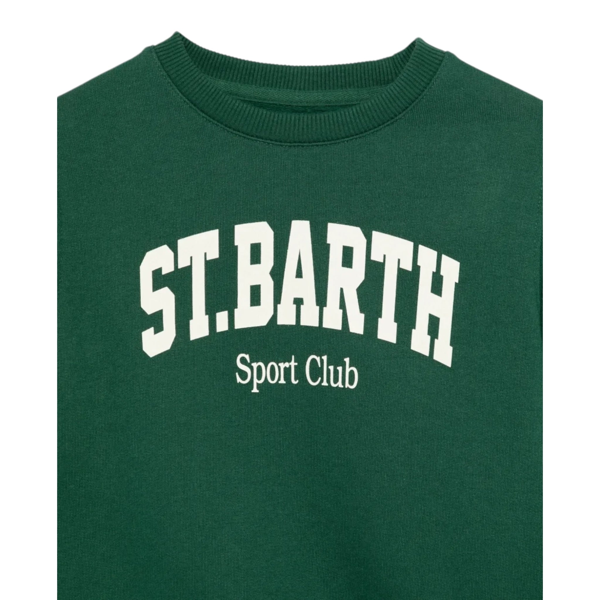 Saint Barth Felpa tinta unita con Stampa Verde per Bambino HUT00040040I VERDE SAINT BARTH 