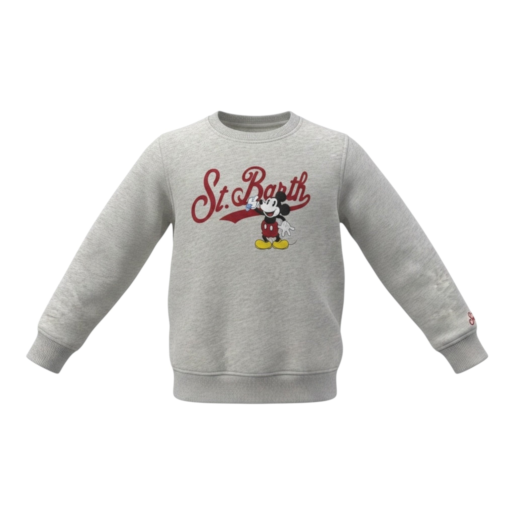 Saint Barth Felpa Chiusa Girocollo tinta unita con Logo Grigio per Bambino HUTTONNN GRIGIO SAINT BARTH 