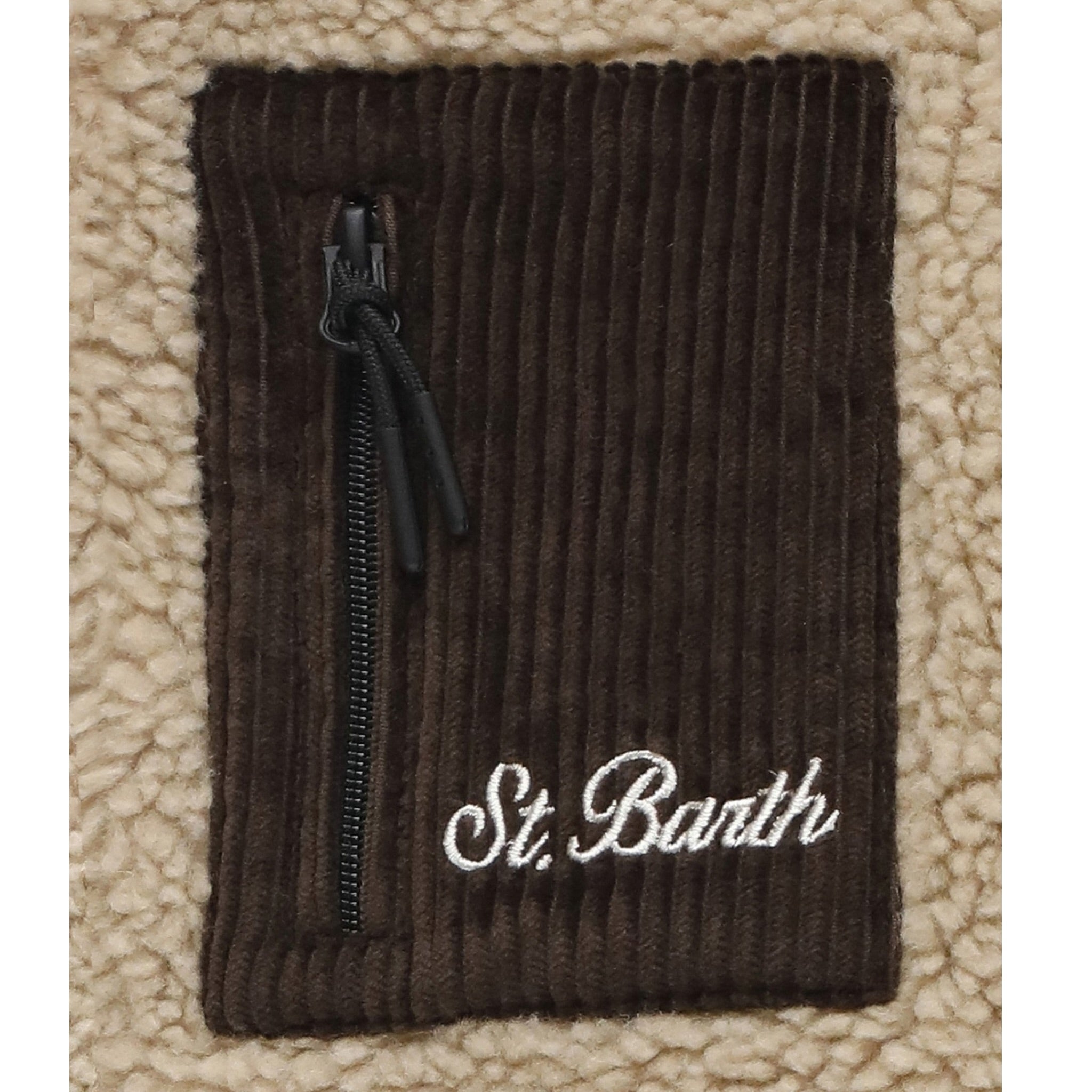 Saint Barth Giubbino tinta unita con Zip Modello Teddy Beige per Bambino KEY0005 BEIGE SAINT BARTH 