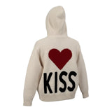 Saint Barth Maglia tinta unita con Zip E Cappuccio Panna per Bambina KYLA PANNA SAINT BARTH 