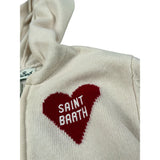 Saint Barth Maglia tinta unita con Zip E Cappuccio Panna per Bambina KYLA PANNA SAINT BARTH 