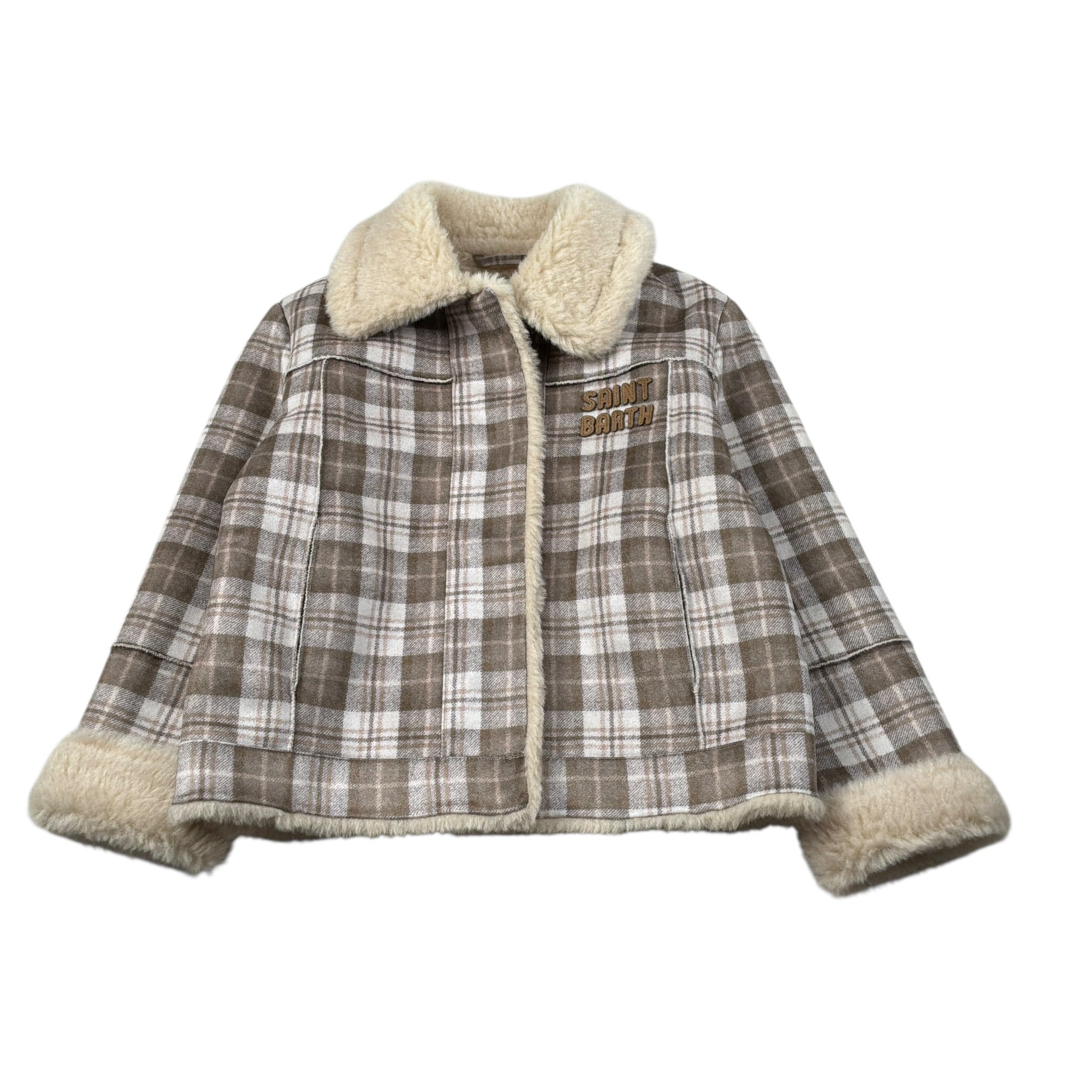 Saint Barth Montone Stampa Fantasia con Pelliccia Panna per Bambina LORAYNEE PANNA SAINT BARTH 