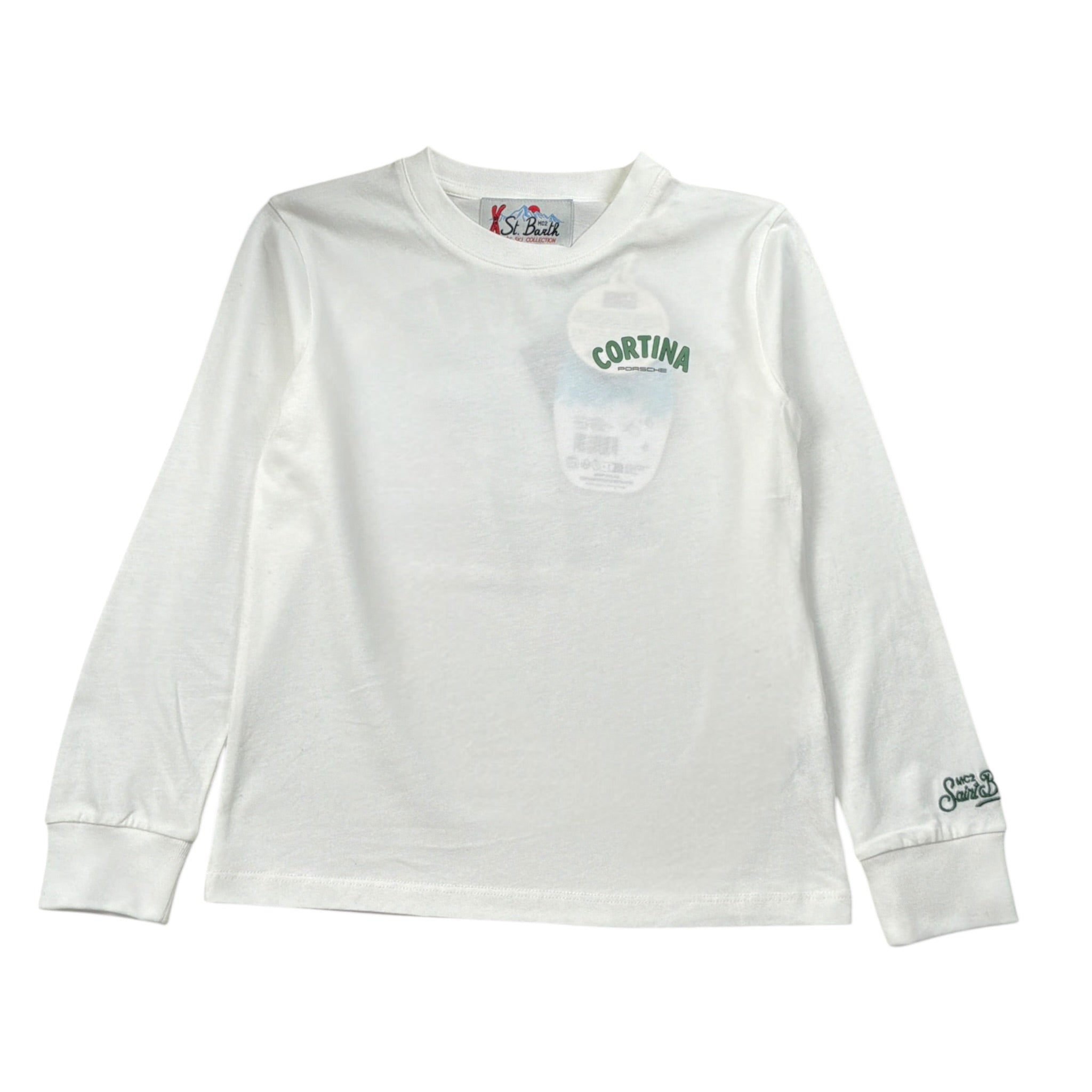 Saint Barth Shirt Girocollo tinta unita con Stampa Bianco per Bambino LUTON572 BIANCO SAINT BARTH 