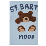 Saint Barth Shirt Girocollo tinta unita con Stampa Azzurro per Neonato LUTON AZZURRO SAINT BARTH 