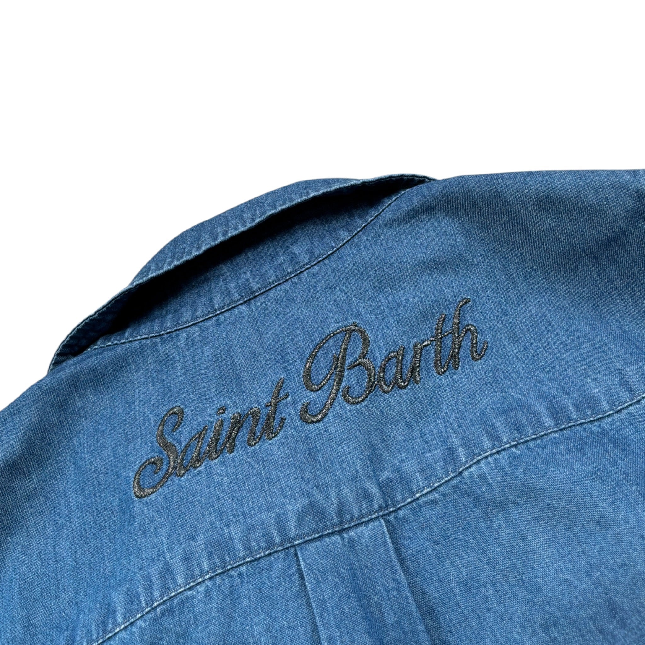Saint Barth Camicia In Denim tinta unita Blu per Bambino MEREDIRH BLU SAINT BARTH 