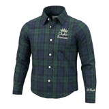 Saint Barth Camicia tinta unita con Fantasia A Quadri Verde per Bambina MEREDITH VERDE SAINT BARTH 