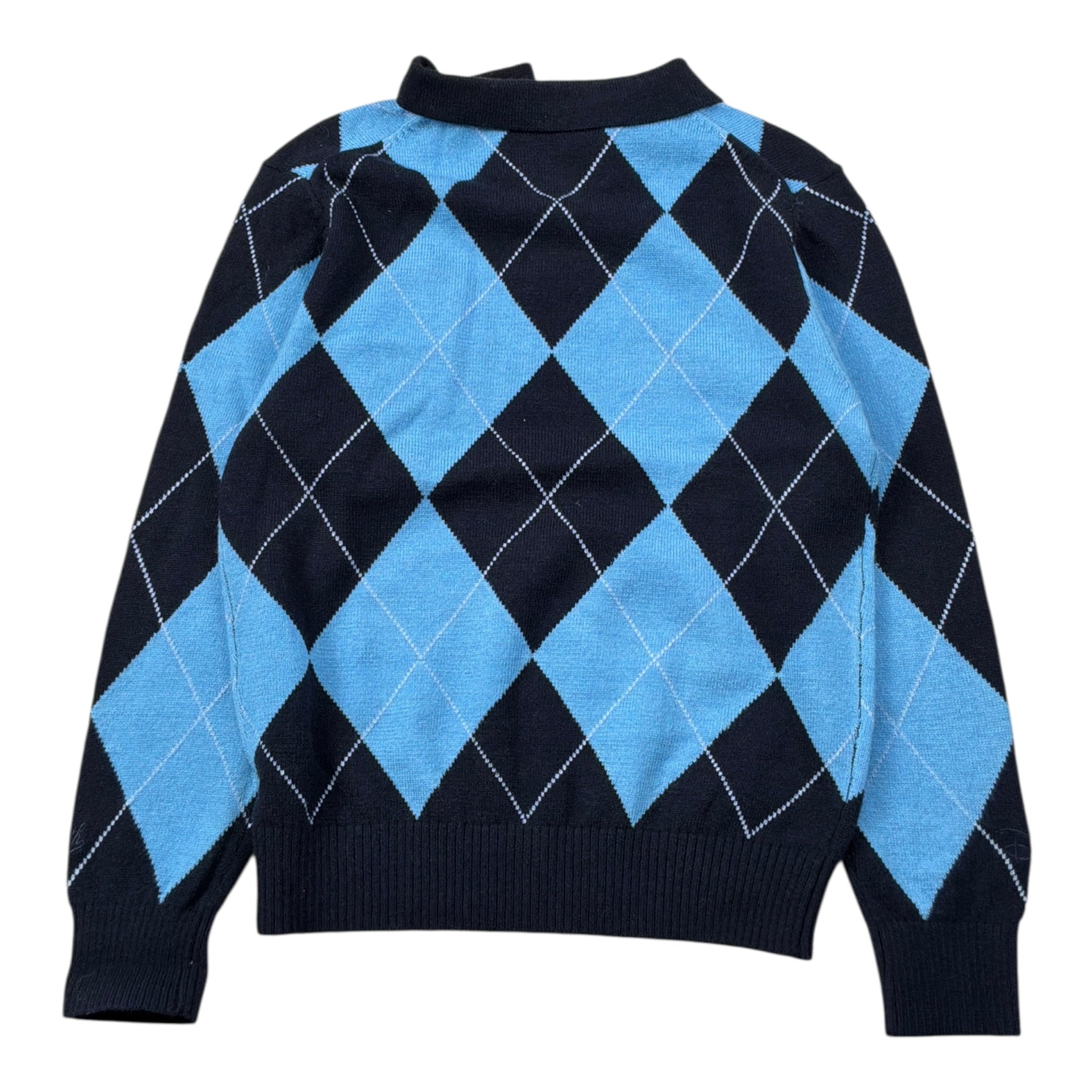 Saint Barth Maglia Bicolore con Fantasia Quadri Azzurro per Bambina MICKEYS AZZURRO SAINT BARTH 