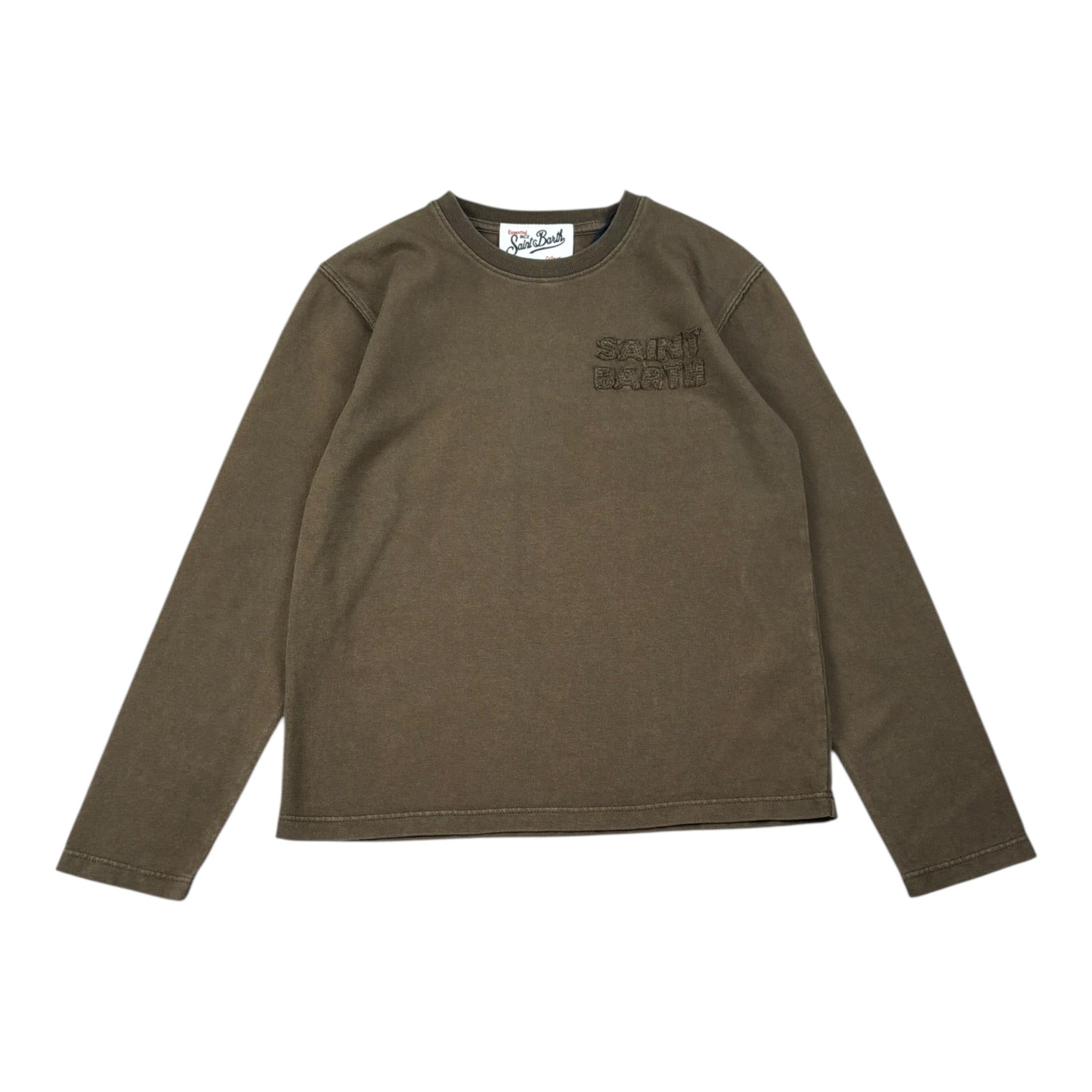 Saint Barth Shirt tinta unita Girocollo con Logo Verde per Bambino MILES VERDE SAINT BARTH 