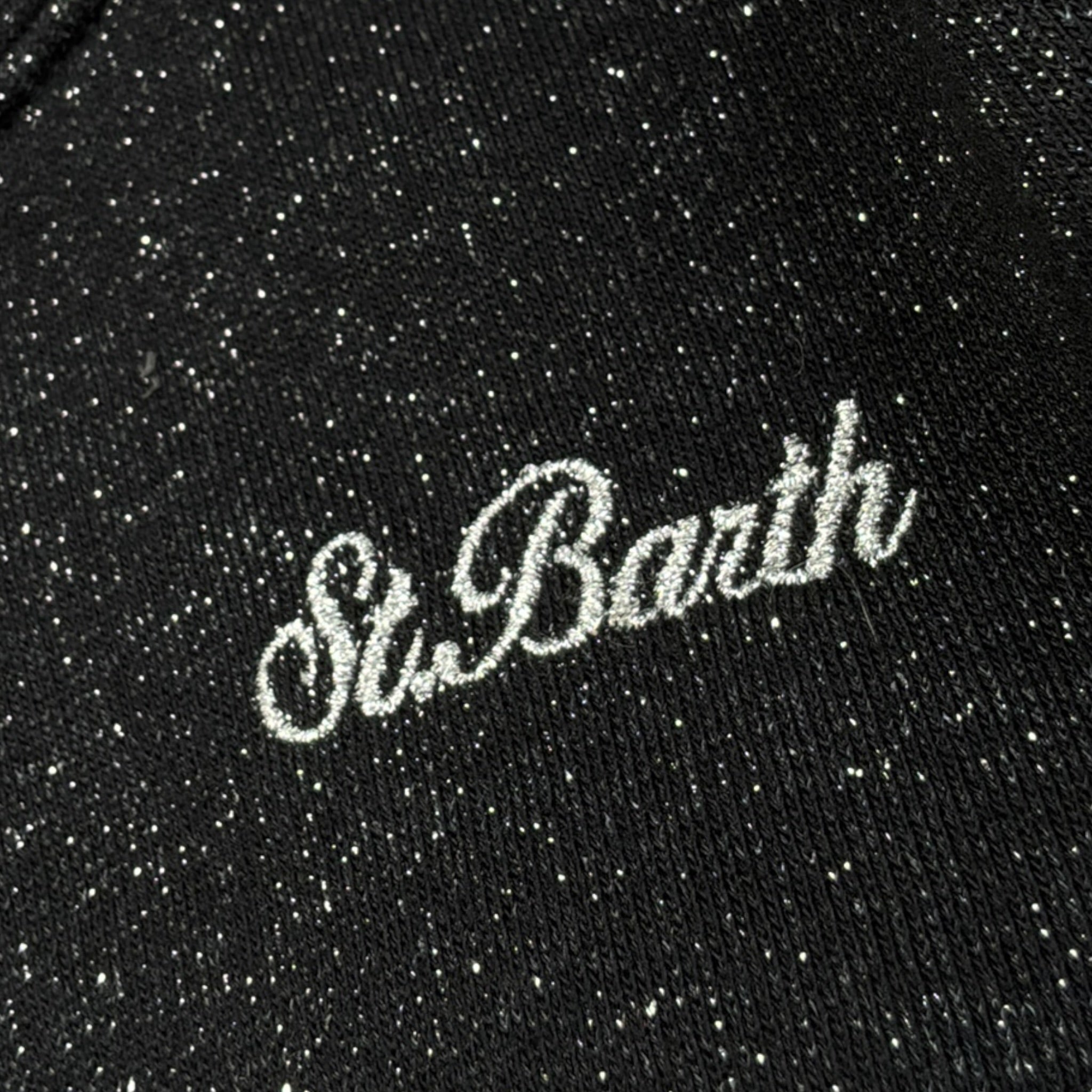 Saint Barth Felpa Tinta con Cappuccio In Lurex Nero per Bambina MIND0006 NERO SAINT BARTH 