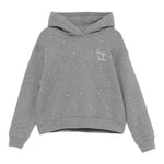 Saint Barth Felpa Chiusa con Cappuccio tinta unita con Perle Grigio per Bambina MINDY GRIGIO SAINT BARTH 