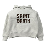 Saint Barth Felpa Chiusa con Cappuccio tinta unita con Stampa Grigio per Bambina MINDYY GRIGIO SAINT BARTH 