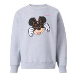 Saint Barth Felpa Chiusa Girocollo tinta unita con Stampa Grigio per Bambina MINNIE GRIGIO SAINT BARTH 